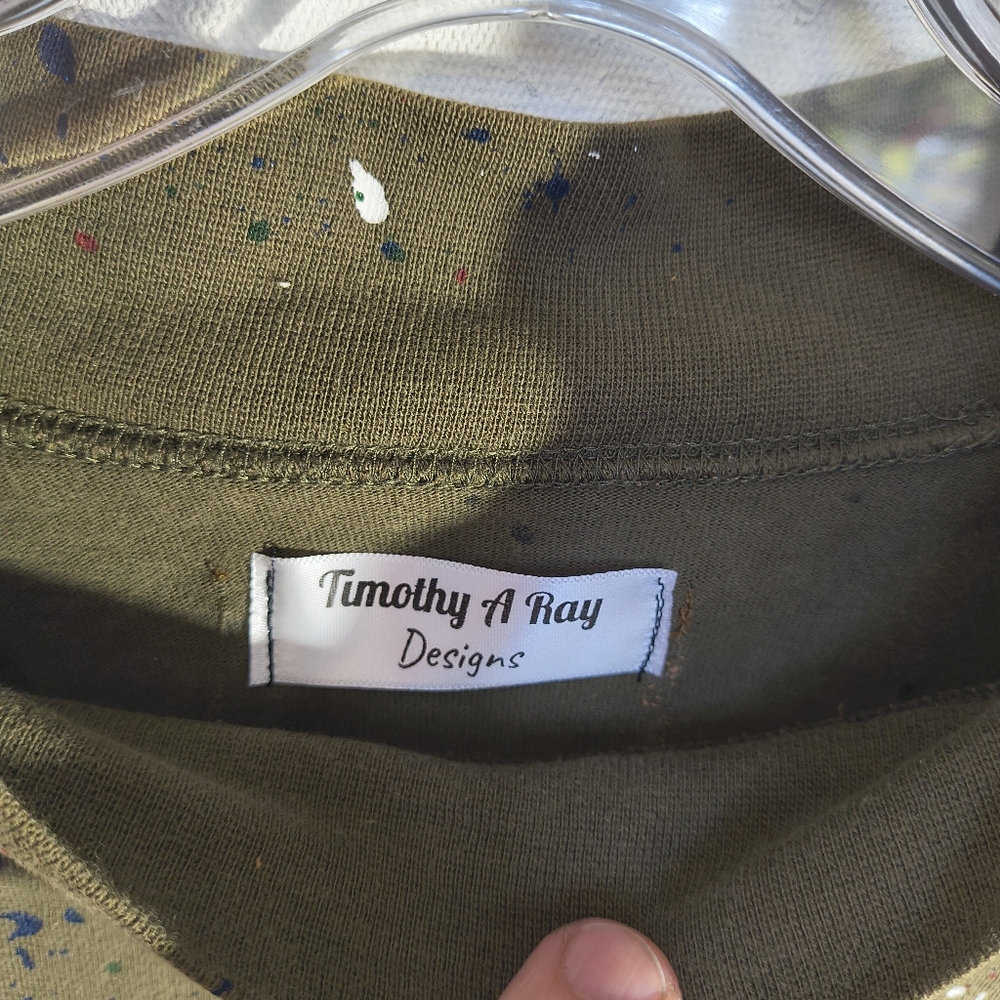 Unisex Olive Grn XL LS T Shirt W/Unique Street Wear Art By Timothy Designs - Picture 3 of 7